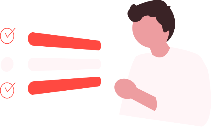 選択肢を比べて選ぶイラスト