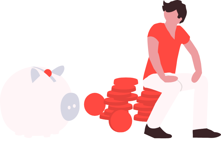 積立で資産を育てるイメージイラスト