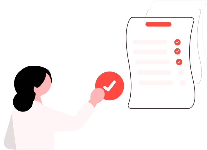 法人カードの申し込みに必要な書類を準備するイラスト